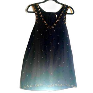 Free People Black Sleeveless Studded Scoop Neck Dress -  Sz 6 (M)